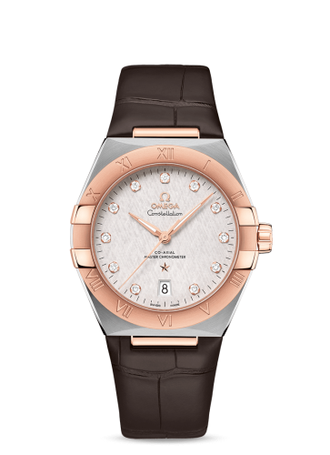 Omega Constellation Master Chronometer 39 Stainless Steel / Sedna / Silver-Diamond / Alligator